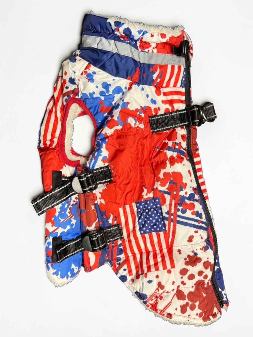 Dogcheer Patriotic Dog Coat w/ Harness Medium 🇺🇸🐾 - Picture 8 of 16